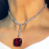Cushion Cut Ruby Pendant Elegant Necklace