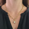 3.8ct Round Cut Pendant Chain Link Necklace