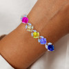 75ctw Multi-color Sapphire Statement Bracelet