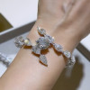 30ctw Round and Pear Cut White Sapphire Bangle