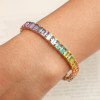 28ctw Classic Multicolor Sapphire Rainbow Statement Bracelet