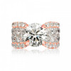 3.2ct Round Cut White Sapphire Engagement Ring in Rose Gold