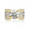 3.2ct Round Cut White Sapphire Engagement Ring in Gold