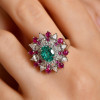 2ct Paraiba Tourmaline Vintage Halo Cocktail Ring