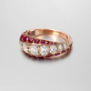Gradient Size Ruby and White Sapphire Wedding Band
