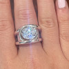 5.8ct Oval Cut White Sapphire Interlocking Loops Engagement Ring