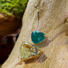 Yellow and Green Sapphire Heart Pendant Necklace