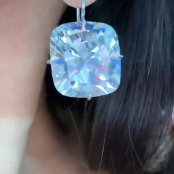 10ctw Cushion Cut White Sapphire Drop Earrings
