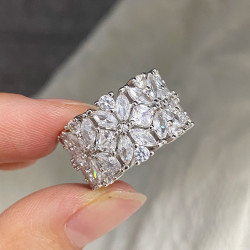 5.35ctw Marquise&Round Cut White Sapphire Eternity Band