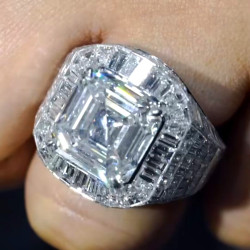 9.5ct Asscher Cut Bold Men's Cocktail Ring