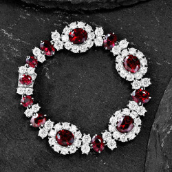 39ctw White Sapphire and Ruby Vintage Bracelet