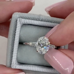 3ct Three-stone Oval Cut Engagement Ring