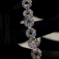 24ctw White Sapphire Infinity Statement Bracelet