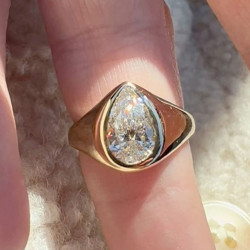 3ct Pear Cut White Sapphire Classic Engagement Ring