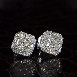 8ctw Multi-Cut White Sapphire Stud Earrings
