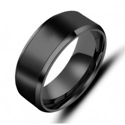 Black Tungsten Wedding Bands with Matte Brushed for Men
