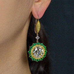 13ctw Round Cut White Sapphire Drop Earrings
