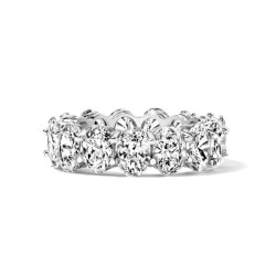 7.8ct Oval Cut White Sapphire Eternity Band