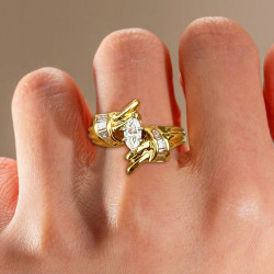 1.5ctw Marquise Cut White Sapphire Ring