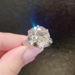 8.5ct Round Cut White Sapphire Paved Engagement Ring
