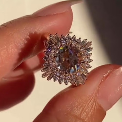 2.7ct Round Cut Morganite Pink Sapphire Engagement Ring