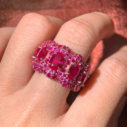 12ctw Ruby and Fuchsia Sapphire Cocktail Ring