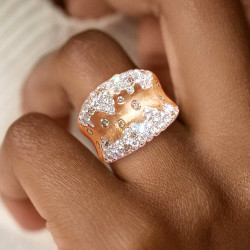4ctw Round Cut Flush Set Bold Cocktail Ring