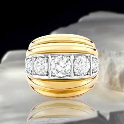 5ctw Round Cut White Sapphire Vintage Cocktail Ring