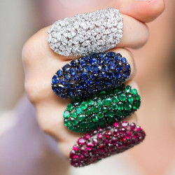 9ctw Multi-cut Multicolor Sapphire Wide Cocktail Ring
