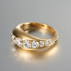 2ctw Round Cut White Sapphire Wedding Band