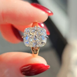 5ct Cushion Cut White Sapphire Classic Engagement Ring
