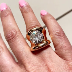 5ct Round Cut Modern Sculptural Engagement Ring
