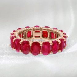 11ctw Oval Cut Ruby Classic Eternity Ring
