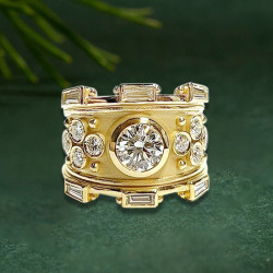 2ct Round Cut Sandblasted Vintage Cocktail Ring