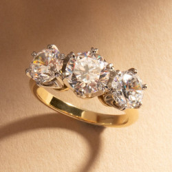 6.5ctw Round Cut Two Tone Vintage Engagement Ring