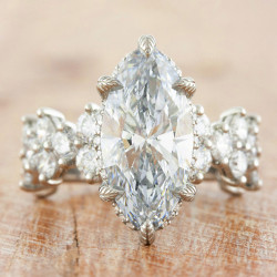 3.8ct Marquise Cut Nature-inspired Vintage Engagement Ring