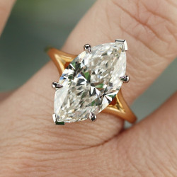 3.8ct Marquise Cut Two Tone Split Shank Classic Engagement Ring