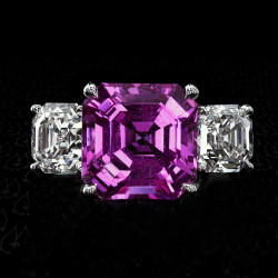 5ct Asscher Cut Amethyst Engagement Ring