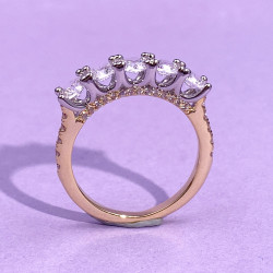 1.2ct Five-Stone Round Cut White Sapphire Wedding Band