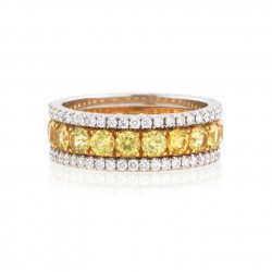2.45ctw Round Cut Yellow Sapphire Eternity Band