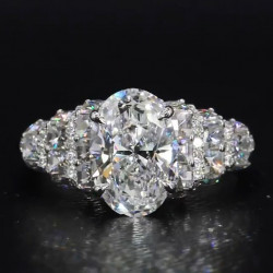 2.5ct Oval Cut White Sapphire Engagement Ring