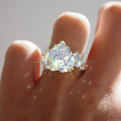 13ct Heart Cut Three-stone Engagement Ring