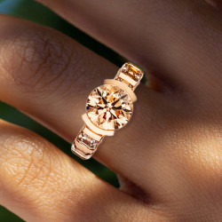 3ct Round Cut Champagne Sapphire Eternity Band Ring