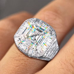 9.5ct Asscher Cut Bold Men's Cocktail Ring