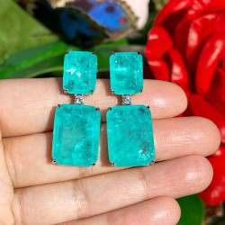 32ctw Paraiba Tourmaline Drop Earrings