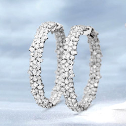 12.7ctw Multi-Cut White Sapphire Hoop Earrings