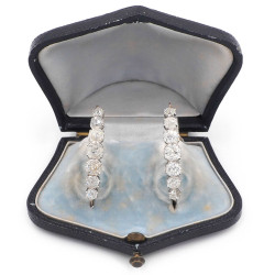 5ctw Cushion Cut White Sapphire Half Hoop Earrings