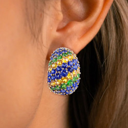 21ctw Multicolor Sapphire Hoop Earrings
