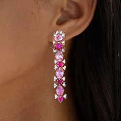 24ctw Pink and Fuchsia Sapphire Statement Earrings