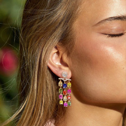 18ctw Multicolor Sapphire Statement Chandelier Earrings